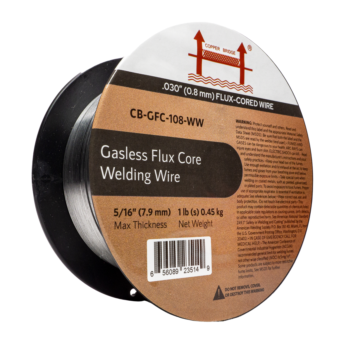 AWS E71T-GS .030 in (0.8 mm) 1 lb (0.5 kg) Spool Gasless Flux-Cored Wire "Innershield Style"