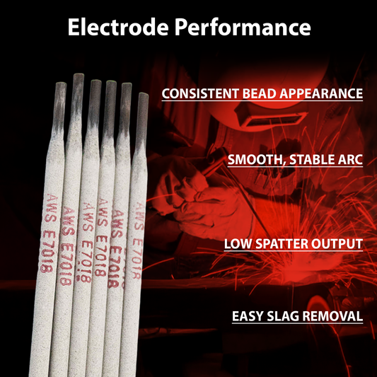 AWS E7018 1/8 in (3.2 mm), 11 lb (5 kg) Box Stick Welding Electrodes – Low Hydrogen, All Position, High Strength, AC/DC Compatible