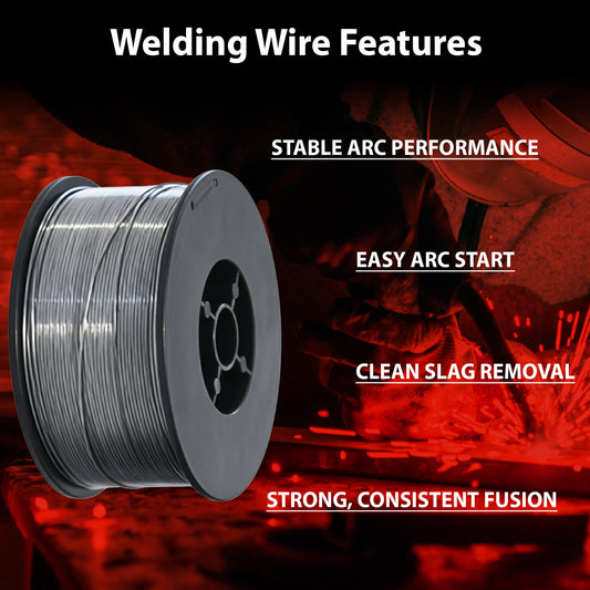 AWS E71T-GS .030 in (0.8 mm) 2 lb (1 kg) Spool Gasless Flux-Cored Wire "Innershield Style" – No Gas Needed, Outdoor Ready, Wind Resistant