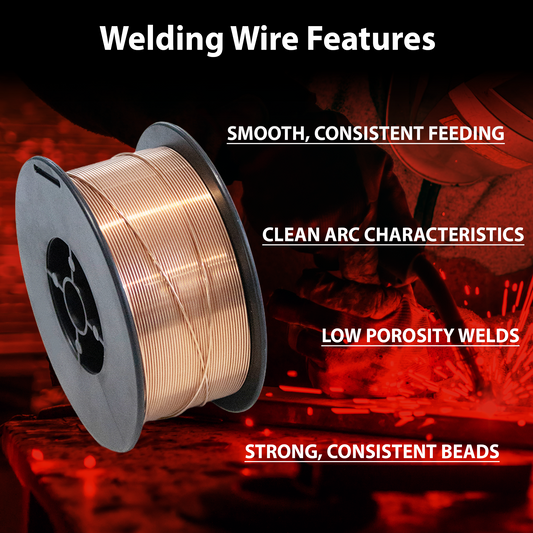 AWS ER70S-6 .035 in (0.9 mm) 2 lb (1 kg) Spool Solid MIG Wire – High Deoxidizer, Smooth Arc, Mild Steel, DCEP