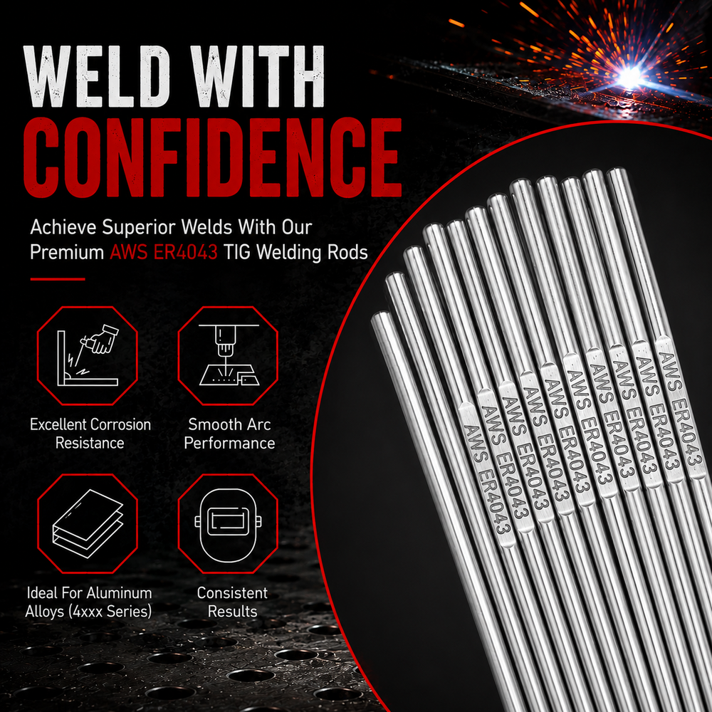 AWS ER4043 10 lb (5 kg) Pack Aluminum TIG Welding Rods