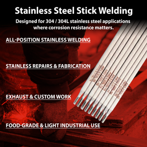 AWS E308L-16 3/32 in (2.5 mm), 2 lb Box Stainless Stick Electrodes