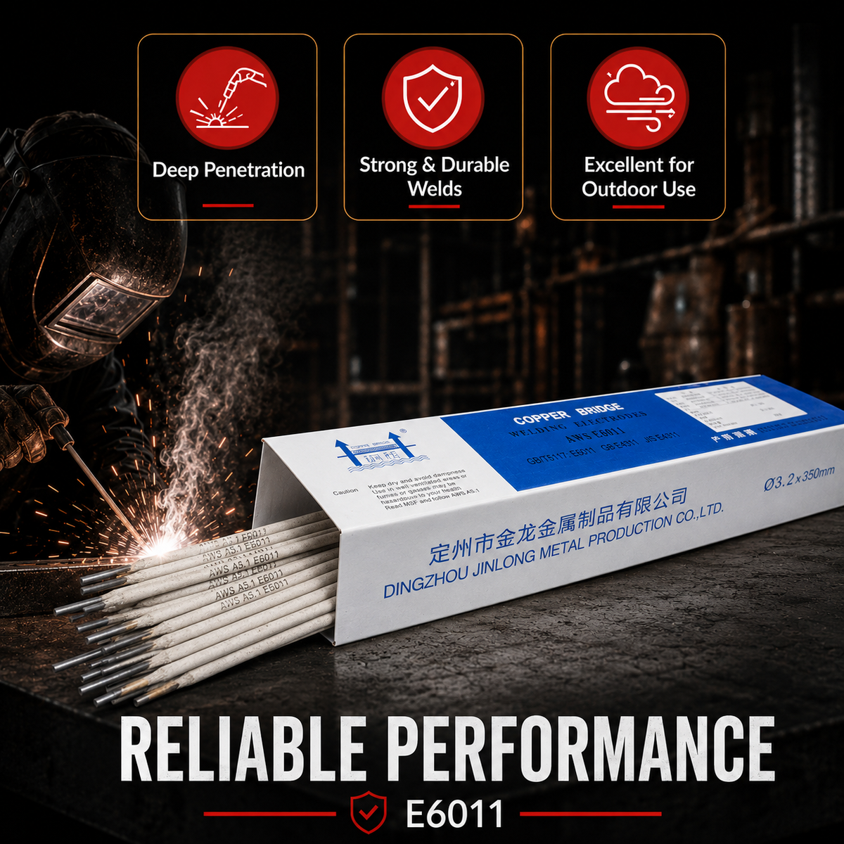 AWS E6011 10 lb (5 kg) Box Stick Welding Electrodes