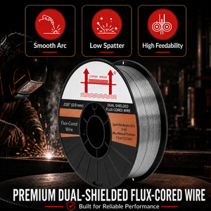 AWS E71T-1C .035 in (0.9 mm), 10 lb (5 kg) Spool, Dual Shielded Flux-Cored Wire