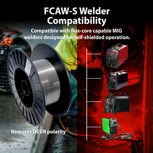 AWS E71T-GS .030 in (0.8 mm) 11 lb (5 kg) Spool Gasless Flux-Cored Wire "Innershield Style" – Self-Shielded, Smooth Arc, Mild Steel, DCEN