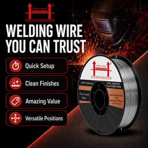 AWS E71T-1C .035 in (0.9 mm), 10 lb (5 kg) Spool, Dual Shielded Flux-Cored Wire