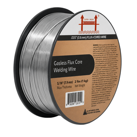 AWS E71T-GS .035 in (0.9 mm) 2 lb (0.9 kg) Spool Gasless Flux-Cored Wire "Innershield Style" – No Gas Needed, Outdoor Ready, Wind Resistant