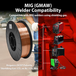 AWS ER70S-6 33 lb (15 kg) Spool Solid MIG Wire