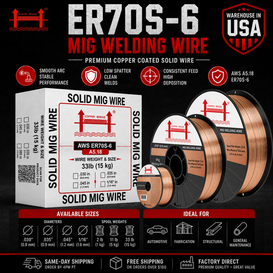 AWS ER70S-6 2 lb (1 kg) Spool Solid MIG Wire