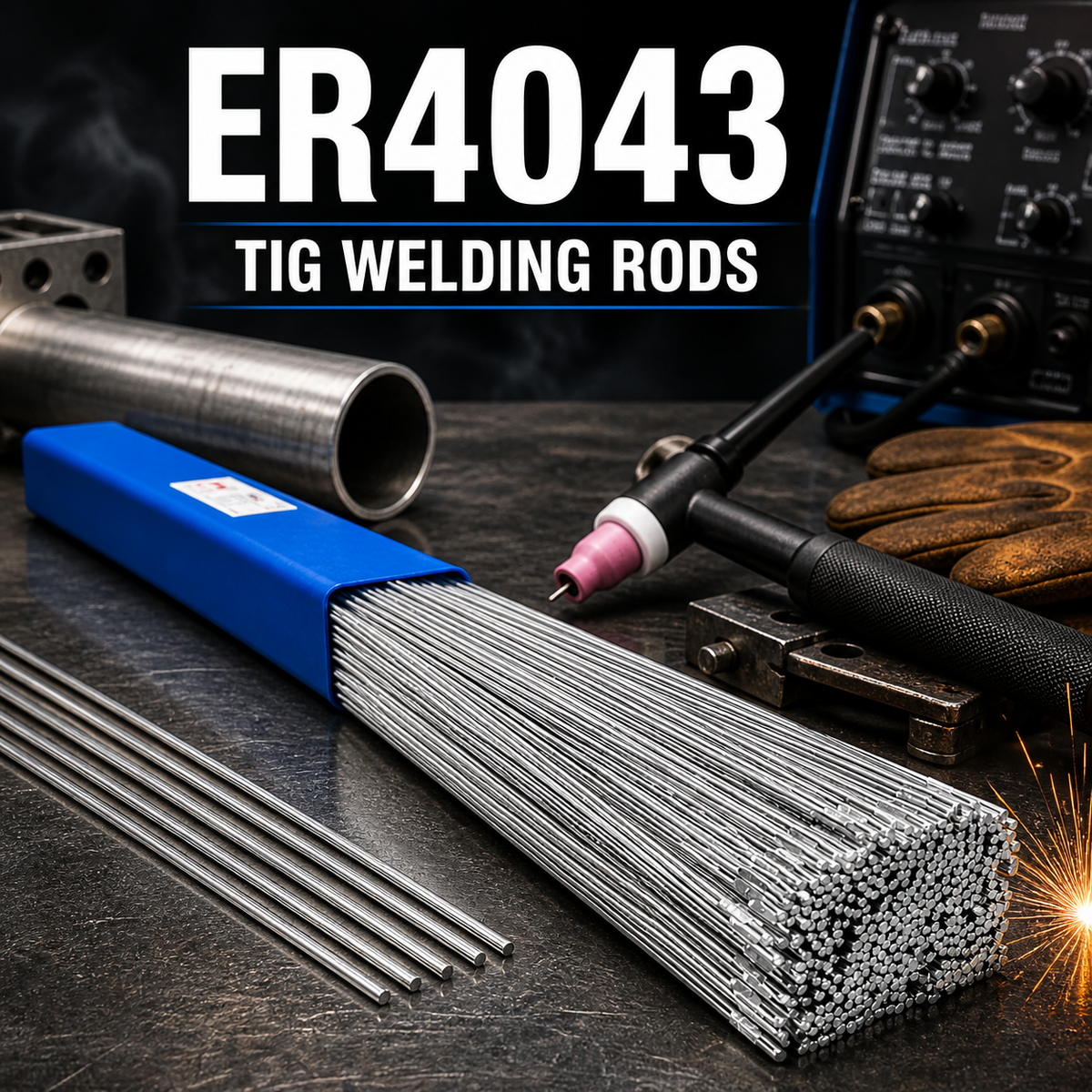 AWS ER4043 Varillas de soldadura TIG de aluminio de 1/16 pulg (1,6 mm) 11 lb (5 kg) – 5 % Silicio, flujo suave, aluminio, CA